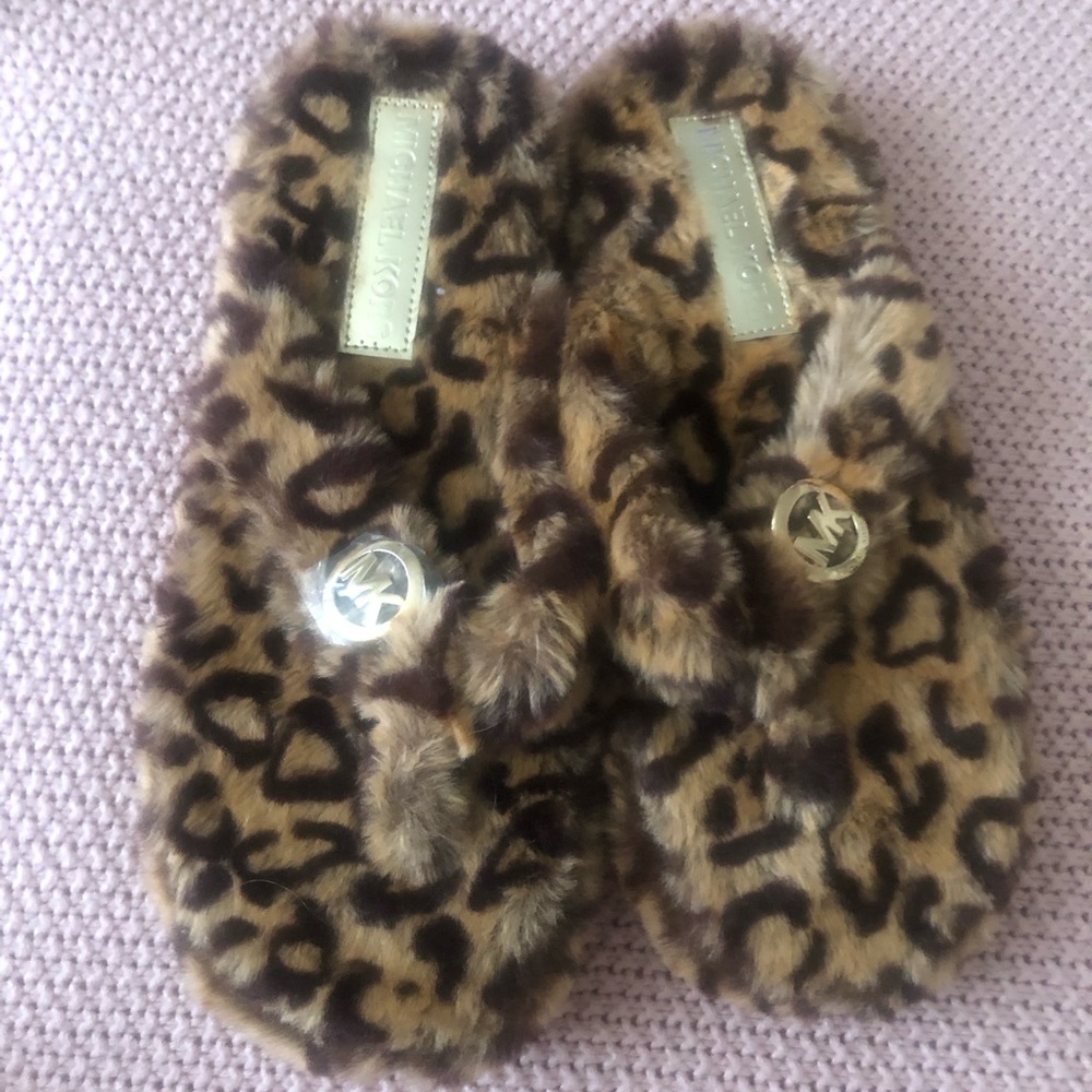Michael Kors Leopard Slippers